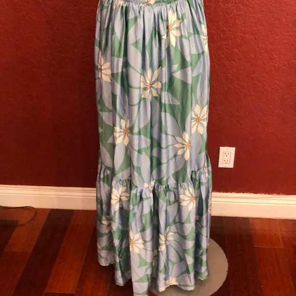 ModCloth Tiered Maxi Dress Green/Blue/white S - Picture 7 of 8